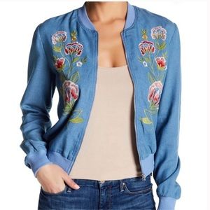 Jealous Tomato Blue Floral Bomber Jacket